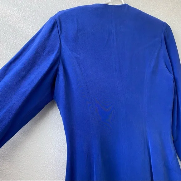 Vintage Silk Blue Dress - Picture 9 of 11